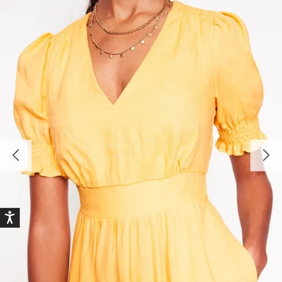 Boden Anna Linen Tiered Midi Dress in Buttermilk Yellow - Picture 4 of 10